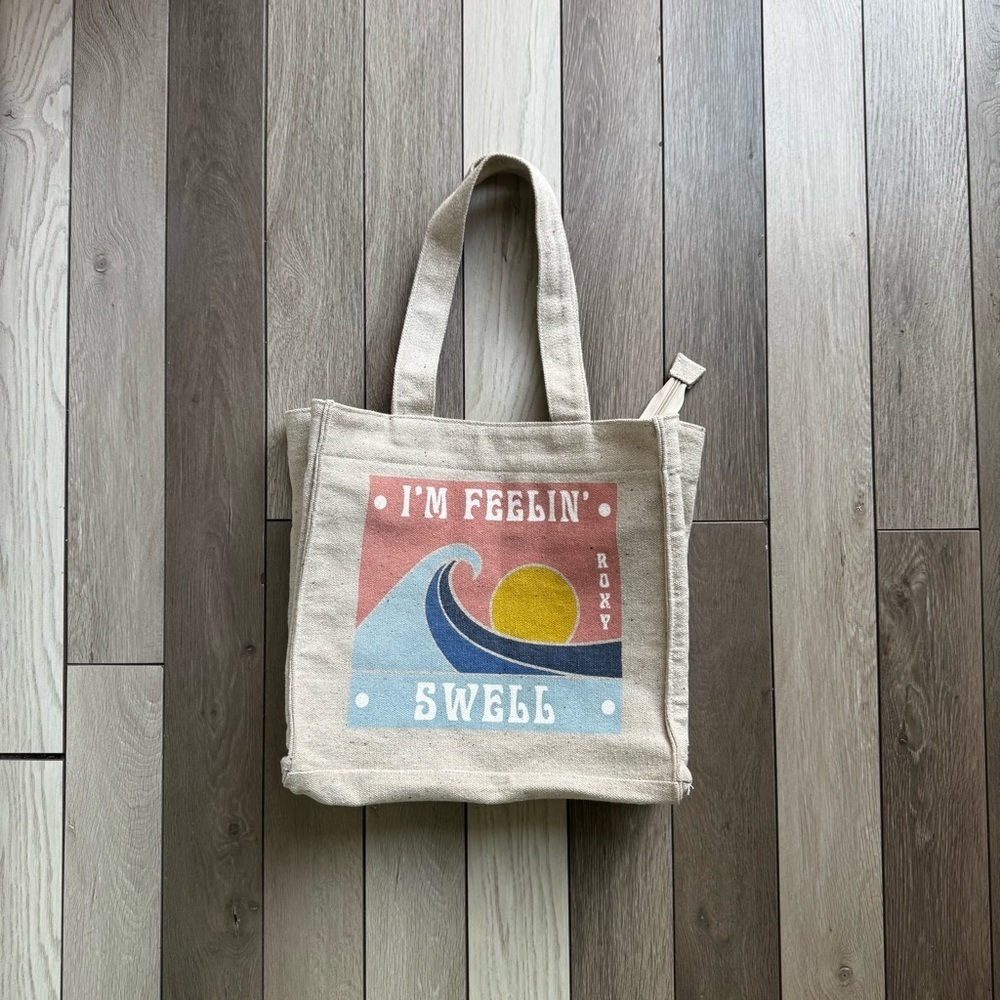 Roxy Women’s Drink The Wave Tote Bag | Good Condition | 14” x 14”